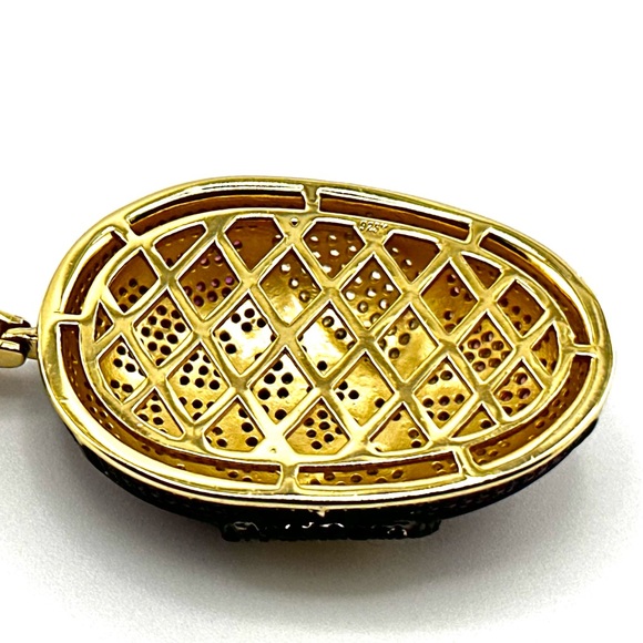 18K Gold Plated over 925 Sterling Silver Round Cut 3D Spider-Man Necklace - Picture 4 of 9